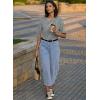 imageEVALESS Barrel Jeans for Women Trendy High Waisted Wide Leg Baggy Ankle Denim PantsBeau Blue