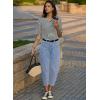 imageEVALESS Barrel Jeans for Women Trendy High Waisted Wide Leg Baggy Ankle Denim PantsBeau Blue