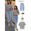 imageEVALESS Barrel Jeans for Women Trendy High Waisted Wide Leg Baggy Ankle Denim PantsBeau Blue