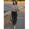 imageEVALESS Barrel Jeans for Women Trendy High Waisted Wide Leg Baggy Ankle Denim PantsBlack