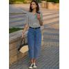 imageEVALESS Barrel Jeans for Women Trendy High Waisted Wide Leg Baggy Ankle Denim PantsBlue