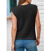 imageEVALESS Casual Cropped Crochet Cardigan Sweaters for Women Trendy Summer V Neck Sleeveless Sweater Vest Button Up CardigansBlack