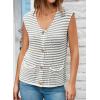 imageEVALESS Casual Cropped Crochet Cardigan Sweaters for Women Trendy Summer V Neck Sleeveless Sweater Vest Button Up CardigansBlack Stripe
