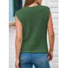 imageEVALESS Casual Cropped Crochet Cardigan Sweaters for Women Trendy Summer V Neck Sleeveless Sweater Vest Button Up CardigansGreen