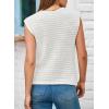 imageEVALESS Casual Cropped Crochet Cardigan Sweaters for Women Trendy Summer V Neck Sleeveless Sweater Vest Button Up CardigansWhite