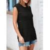 imageEVALESS Sexy Crochet Tank Top for Women Sweater Tank Tops 2025 Trendy Crewneck Sleeveless Summer Tops Hollow Out Knit ShirtsBlack