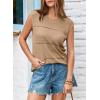 imageEVALESS Sexy Crochet Tank Top for Women Sweater Tank Tops 2025 Trendy Crewneck Sleeveless Summer Tops Hollow Out Knit ShirtsKhaki
