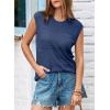 imageEVALESS Sexy Crochet Tank Top for Women Sweater Tank Tops 2025 Trendy Crewneck Sleeveless Summer Tops Hollow Out Knit ShirtsSail Blue