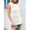 imageEVALESS Sexy Crochet Tank Top for Women Sweater Tank Tops 2025 Trendy Crewneck Sleeveless Summer Tops Hollow Out Knit ShirtsWhite