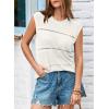 imageEVALESS Sexy Crochet Tank Top for Women Sweater Tank Tops 2025 Trendy Crewneck Sleeveless Summer Tops Hollow Out Knit ShirtsWhite