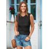 imageEVALESS Sweater Vest Women Cute Spring Summer Crewneck Knit Sleeveless Crochet TopsBlack
