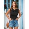 imageEVALESS Sweater Vest Women Cute Spring Summer Crewneck Knit Sleeveless Crochet TopsBlack