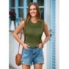 imageEVALESS Sweater Vest Women Cute Spring Summer Crewneck Knit Sleeveless Crochet TopsJungle Green
