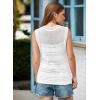 imageEVALESS Sweater Vest Women Cute Spring Summer Crewneck Knit Sleeveless Crochet TopsWhite