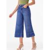 imageEVALESS Wide Leg Jeans for Women High Waisted Capri Pants Trendy Stretchy Straight Baggy Denim PantsAshleigh Blue