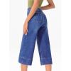 imageEVALESS Wide Leg Jeans for Women High Waisted Capri Pants Trendy Stretchy Straight Baggy Denim PantsAshleigh Blue