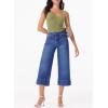 imageEVALESS Wide Leg Jeans for Women High Waisted Capri Pants Trendy Stretchy Straight Baggy Denim PantsAshleigh Blue