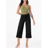 imageEVALESS Wide Leg Jeans for Women High Waisted Capri Pants Trendy Stretchy Straight Baggy Denim PantsBlack