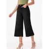 imageEVALESS Wide Leg Jeans for Women High Waisted Capri Pants Trendy Stretchy Straight Baggy Denim PantsBlack