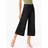 imageEVALESS Wide Leg Jeans for Women High Waisted Capri Pants Trendy Stretchy Straight Baggy Denim PantsBlack