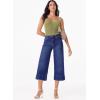imageEVALESS Wide Leg Jeans for Women High Waisted Capri Pants Trendy Stretchy Straight Baggy Denim PantsNavy Blue
