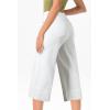 imageEVALESS Wide Leg Jeans for Women High Waisted Capri Pants Trendy Stretchy Straight Baggy Denim PantsWhite