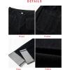 imageEVALESS Womens Jeans High Waisted Stretchy Cuffed Wide Leg Denim Pants with PocketsBlack