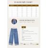 imageEVALESS Womens Jeans High Waisted Stretchy Cuffed Wide Leg Denim Pants with PocketsNavy Blue