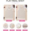 imageEVALESS Womens Tank Tops Summer Sleeveless Crewneck Ribbed Knit Striped Loose Fitted Blouses Basic Tees Cami ShirtsKhaki Stripe