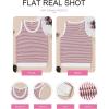 imageEVALESS Womens Tank Tops Summer Sleeveless Crewneck Ribbed Knit Striped Loose Fitted Blouses Basic Tees Cami ShirtsRed Stripe