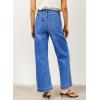 imageEVALESS Womens Wide Leg Jeans High Waisted Stretchy Loose Denim PantsDark Blue