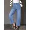imageEVALESS Womens Wide Leg Jeans High Waisted Stretchy Loose Denim PantsLight Blue