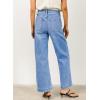 imageEVALESS Womens Wide Leg Jeans High Waisted Stretchy Loose Denim PantsLight Blue