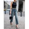 imageEVALESS Womens Wide Leg Jeans High Waisted Stretchy Loose Denim PantsPrussian Blue