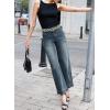 imageEVALESS Womens Wide Leg Jeans High Waisted Stretchy Loose Denim PantsReal Teal