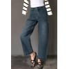 imageEVALESS Womens Wide Leg Jeans High Waisted Stretchy Loose Denim PantsReal Teal