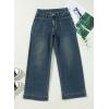 imageEVALESS Womens Wide Leg Jeans High Waisted Stretchy Loose Denim PantsReal Teal