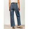 imageEVALESS Womens Wide Leg Jeans High Waisted Stretchy Loose Denim PantsReal Teal