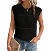 imageEVALESS Sexy Crochet Tank Top for Women Sweater Tank Tops 2025 Trendy Crewneck Sleeveless Summer Tops Hollow Out Knit ShirtsBlack