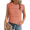 imageEVALESS Sexy Crochet Tank Top for Women Sweater Tank Tops 2025 Trendy Crewneck Sleeveless Summer Tops Hollow Out Knit ShirtsLight Pink