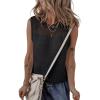 imageEVALESS Sweater Vest Women Cute Spring Summer Crewneck Knit Sleeveless Crochet TopsBlack