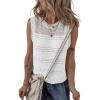 imageEVALESS Sweater Vest Women Cute Spring Summer Crewneck Knit Sleeveless Crochet TopsWhite