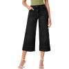 imageEVALESS Wide Leg Jeans for Women High Waisted Capri Pants Trendy Stretchy Straight Baggy Denim PantsBlack