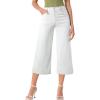 imageEVALESS Wide Leg Jeans for Women High Waisted Capri Pants Trendy Stretchy Straight Baggy Denim PantsWhite