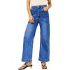 imageEVALESS Womens Wide Leg Jeans High Waisted Stretchy Loose Denim PantsDark Blue