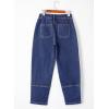 imageEVALESS Jeans for Women Wide Leg High Waisted Boyfriend Straight Leg Stretchy Cropped Denim Pants