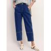 imageEVALESS Jeans for Women Wide Leg High Waisted Boyfriend Straight Leg Stretchy Cropped Denim Pants