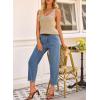 imageEVALESS Womens Baggy Jeans High Waisted Stretchy Boyfriend Barrel Denim Ankle PantsAshleigh Blue