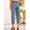 imageEVALESS Womens Baggy Jeans High Waisted Stretchy Boyfriend Barrel Denim Ankle PantsAshleigh Blue
