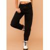 imageEVALESS Womens Baggy Jeans High Waisted Stretchy Boyfriend Barrel Denim Ankle PantsBlack